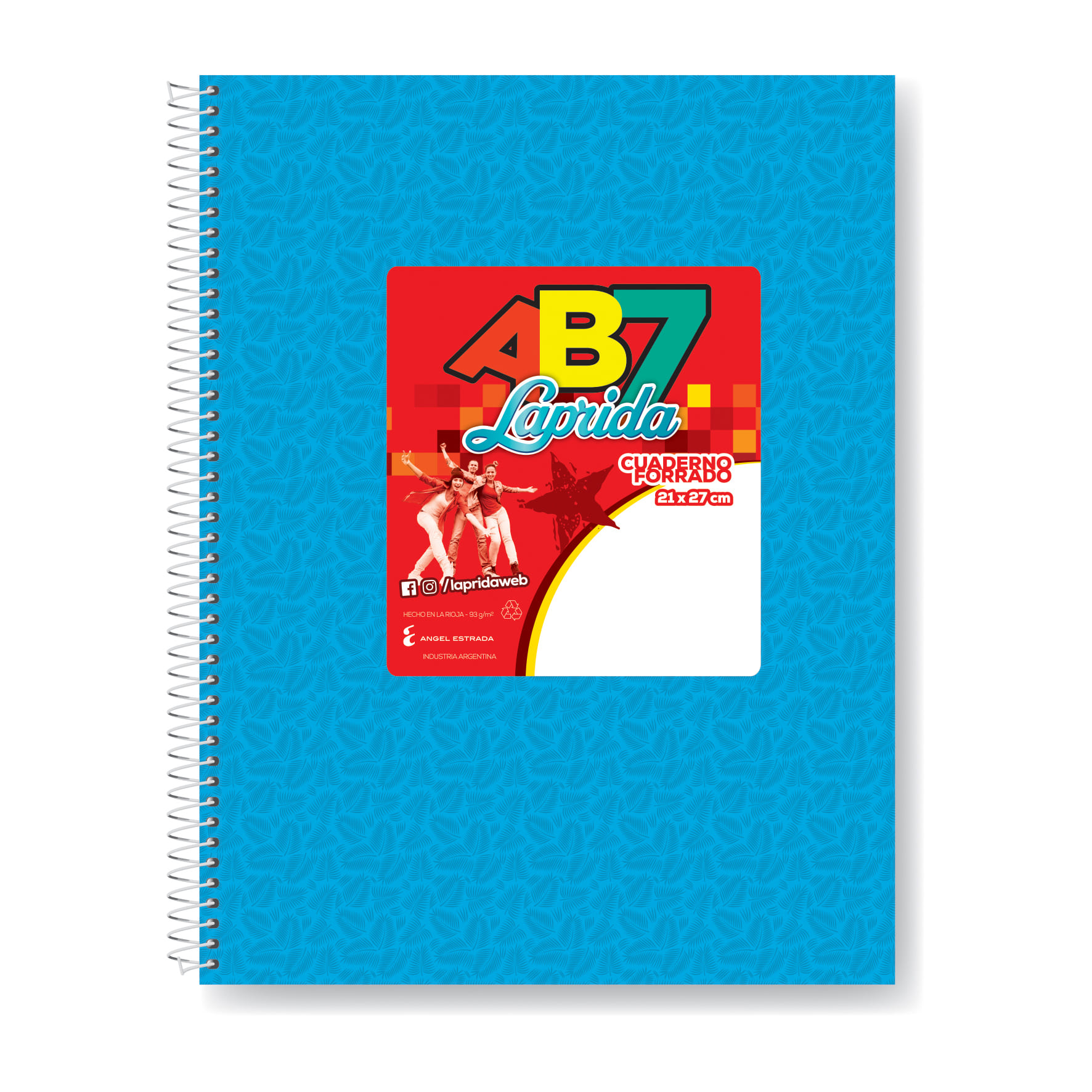  CUADERNO LAPRIDA 21X27 AB7 CELESTE 60H;
RAYADO