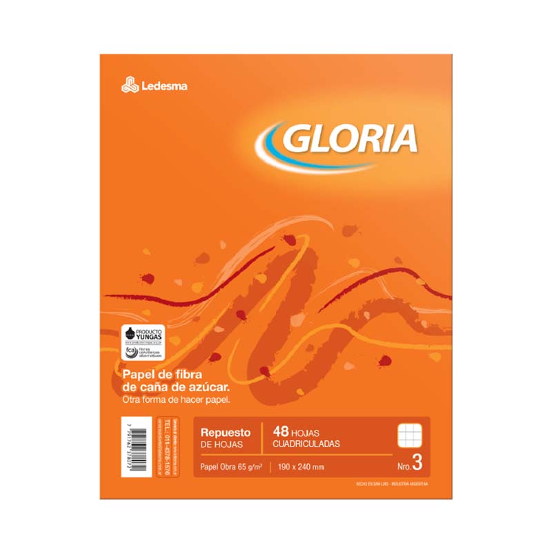  REPUESTO GLORIA N3 48 HOJAS CUADRICULADO