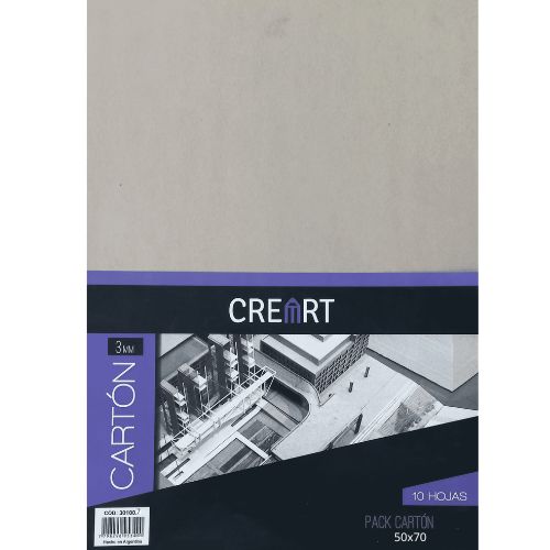  CARTON GRIS CREART 3MM 50X70 10  UNIDADES