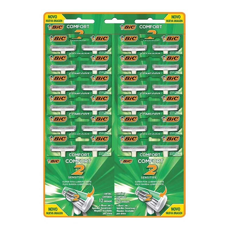  AFEITADORA BIC TWIN COMFORT SENSITIVECARTELA X24