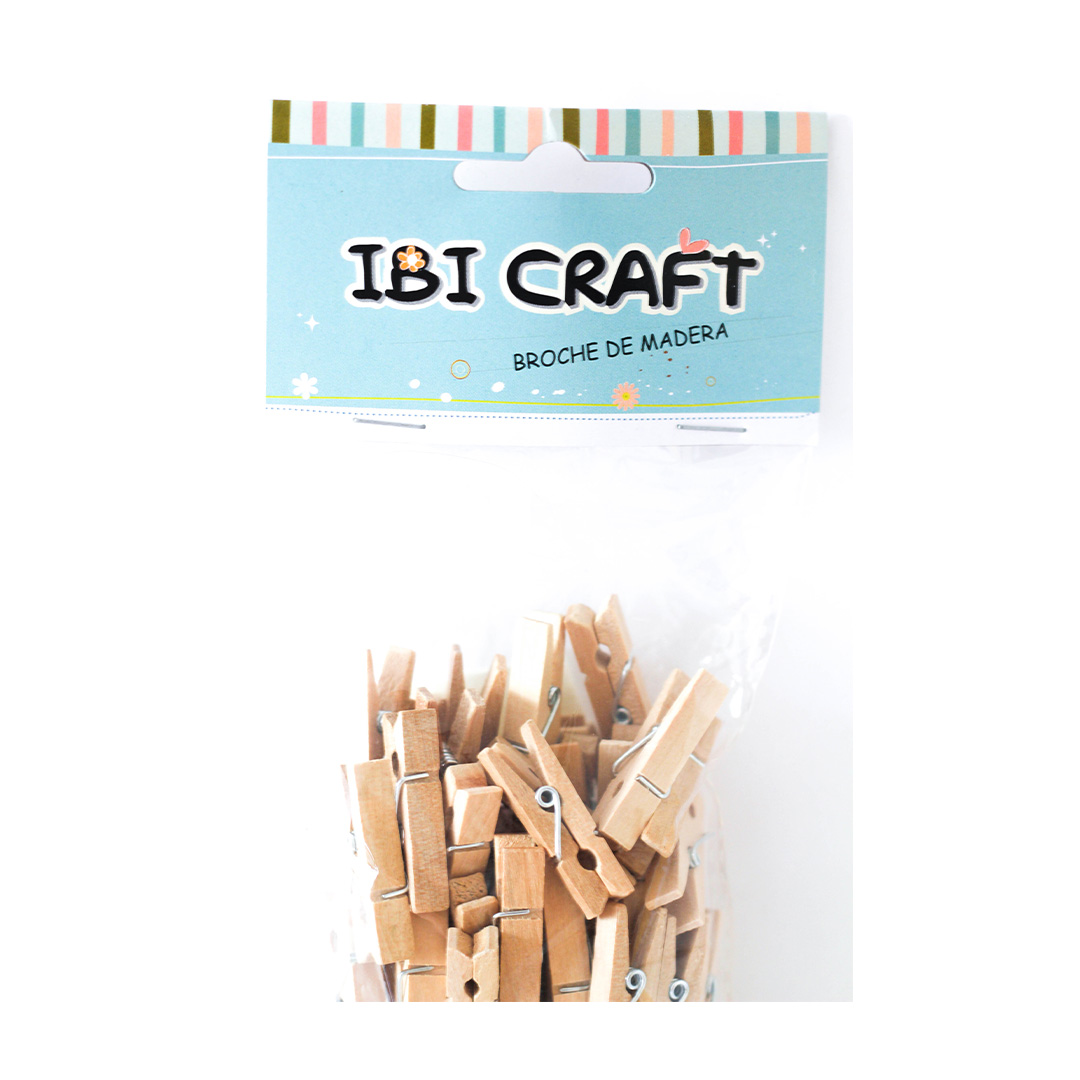  BROCHE IBI MADERA NATURAL 3.5CM X50