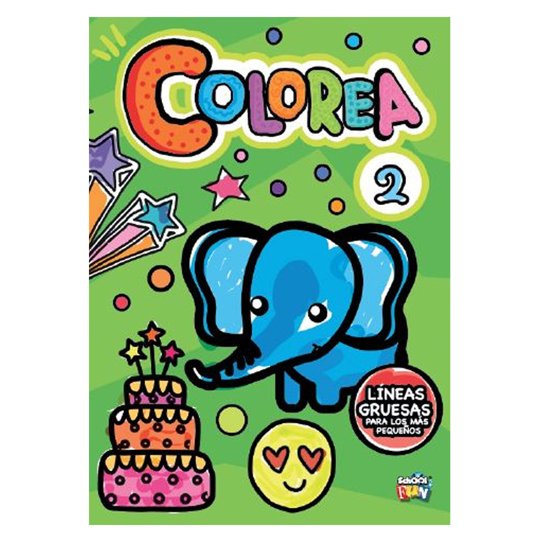  LIBRO PLOW COLOREA 2 ELEFANTE LINEAS  GRUESAS