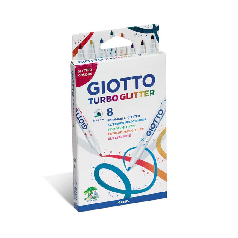  MARCADOR ESCOLAR GIOTTO TURBO GLITTER X8