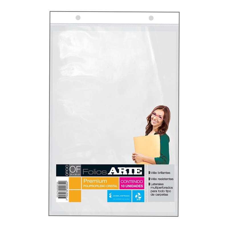  FOLIO OFICIO 70 MICRONES ARTE PREMIUMX10
