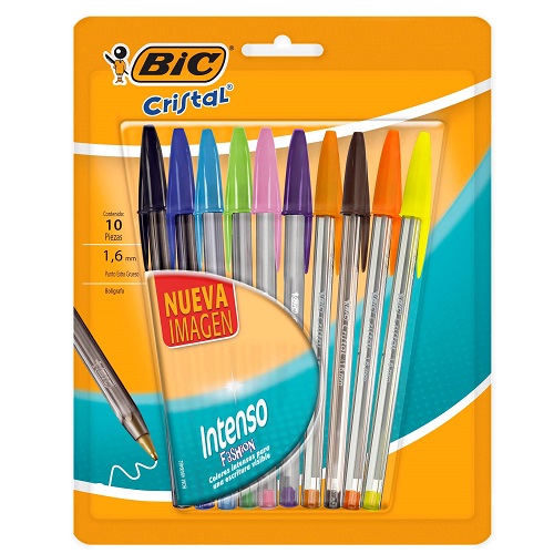  BOLIGRAFO BIC CRISTAL BOLD 1.6MM SURTIDO  BLISTER X10