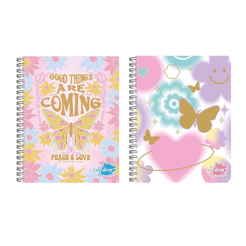  CUADERNO INKDROP A5 16X21 TAPA DURA  ESPIRAL 100H AURA