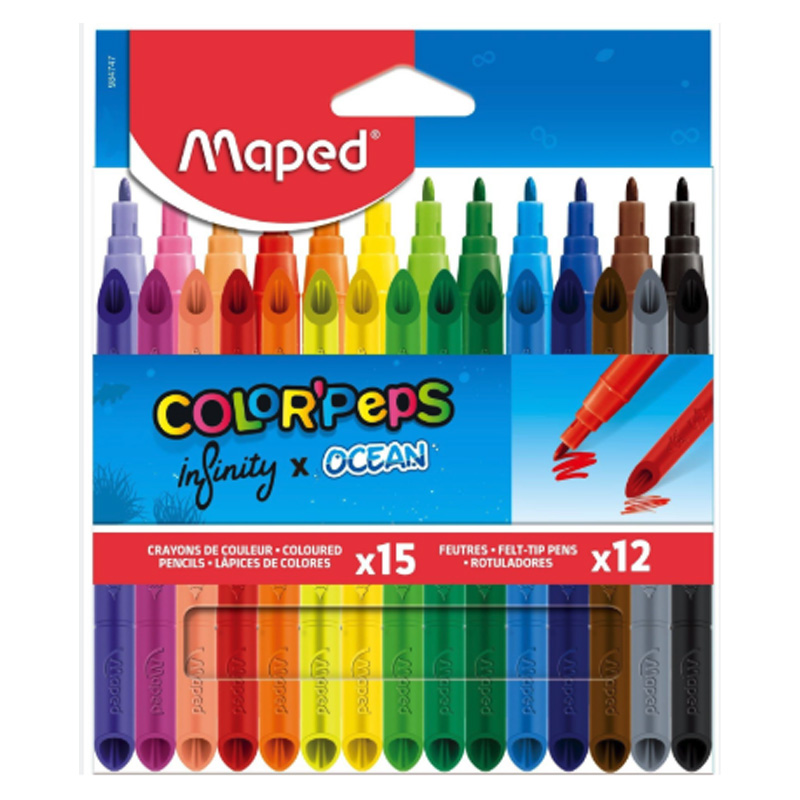 LAPIZ COLOR MAPED INFINITY X15+  MARCADOR OCEAN X12 BLISTER
