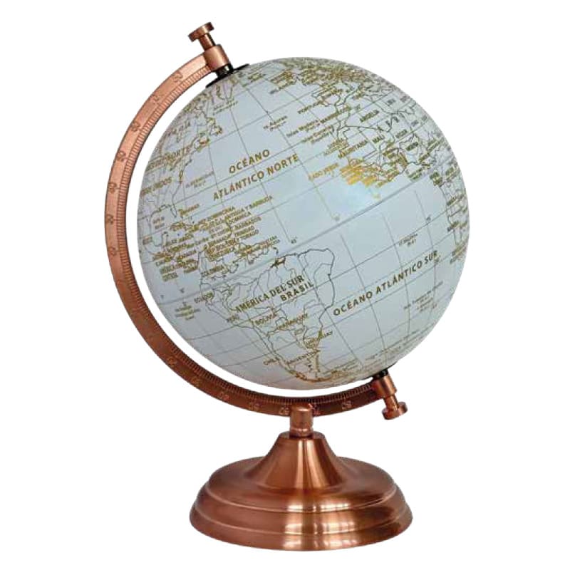 GLOBO TERRAQUEO GOLD PLOW BASE BRONCE20CM DORADO