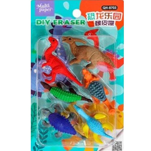  GOMA MULTIPAPER DINO 3 BLISTER X6 GOMAS DISPLAY X 24 BLISTERS