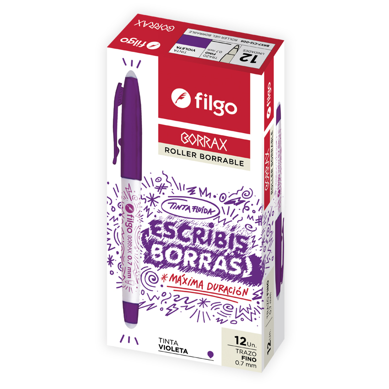  ROLLER BORRABLE FILGO BORRAX VIOLETA X12