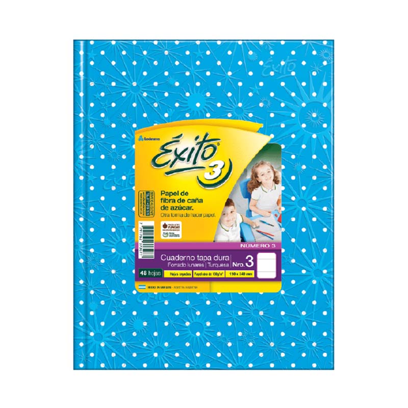  CUADERNO EXITO 19X24 TAPA CARTON LUNAR;
CELESTE 48 HOJAS RAYADO