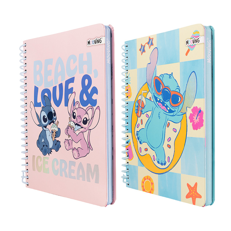  CUADERNO MOOVING PREMIUM 17X21 MEDIO  OFICIO STITCH 96 HOJAS RAYADO
