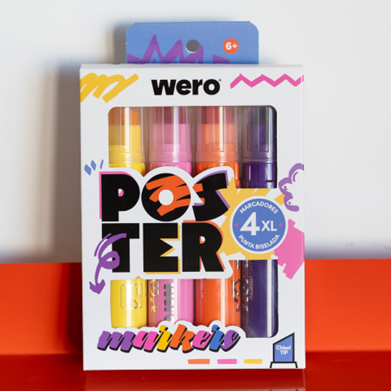 MARCADOR WERO POSTERS XL X4 COLORES