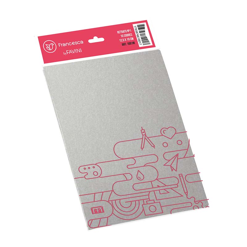  SOBRE MEDORO TARJETA PLATA 120GR 125X190  BLISTERX10
