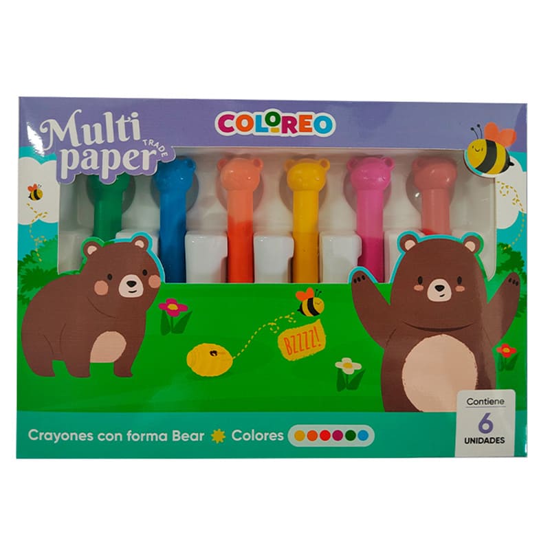  CRAYON MULTIPAPER CON FORMAS BEAR X6