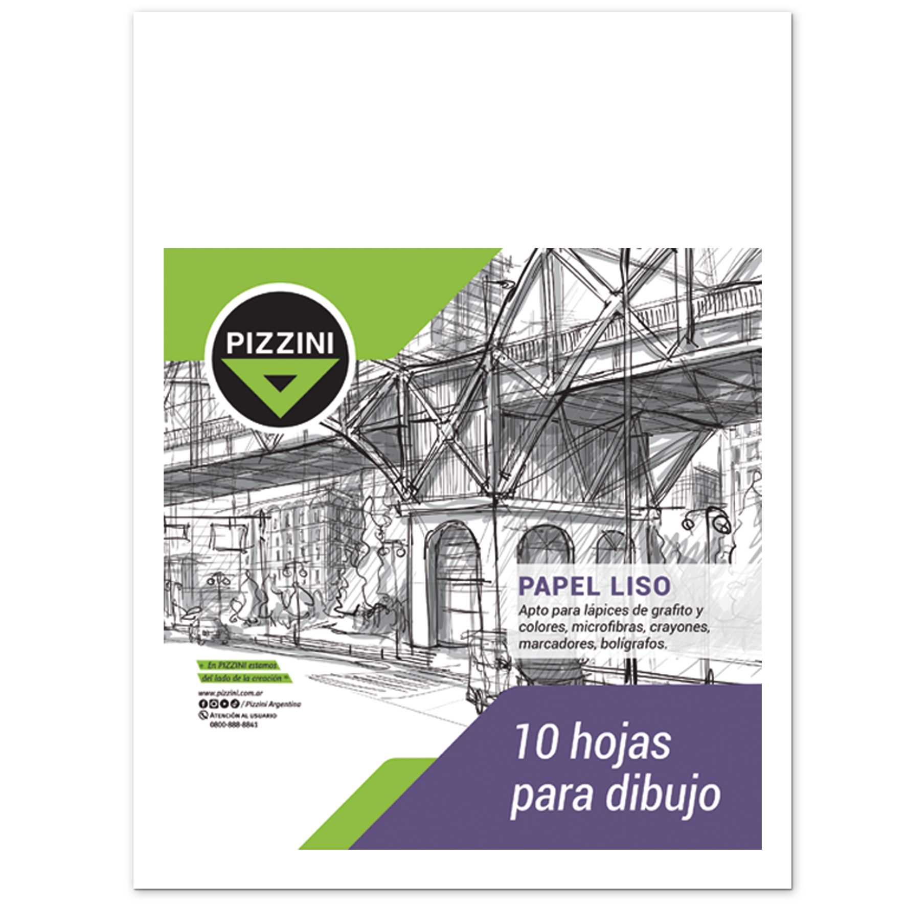  HOJAS DE DIBUJO PIZZINI 50X70 X10H 150GR