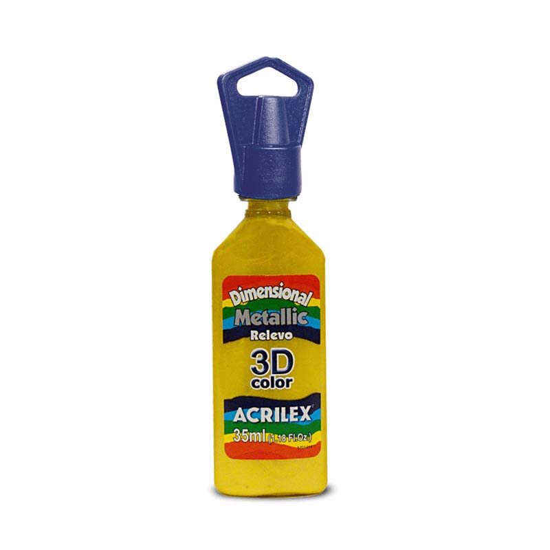  DIMENSIONAL RELIEVE 3D METALLIC ACRILEX 35ML AMARILLO