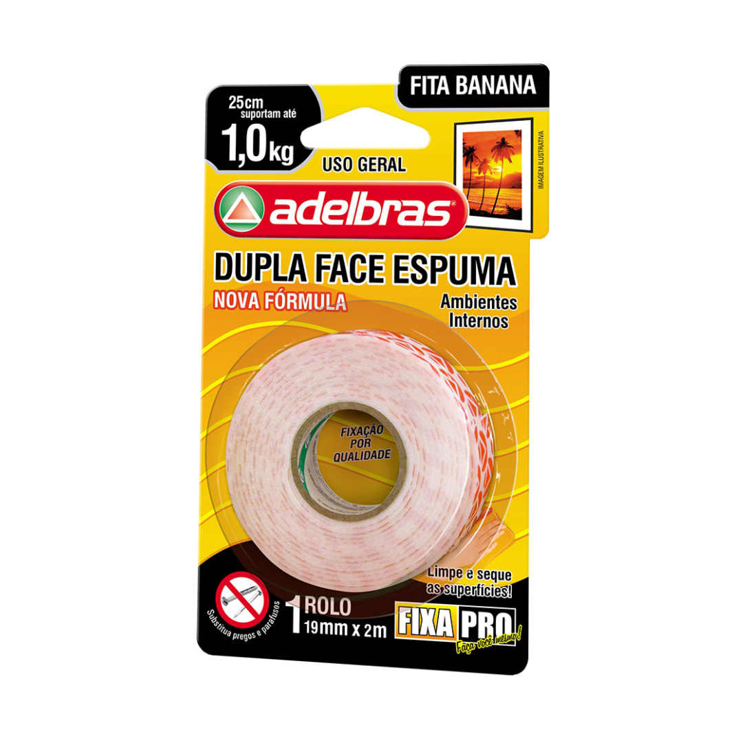  CINTA ADHESIVA BIFAZ ADELBRAS ESPUMA  19X2M BLISTER
