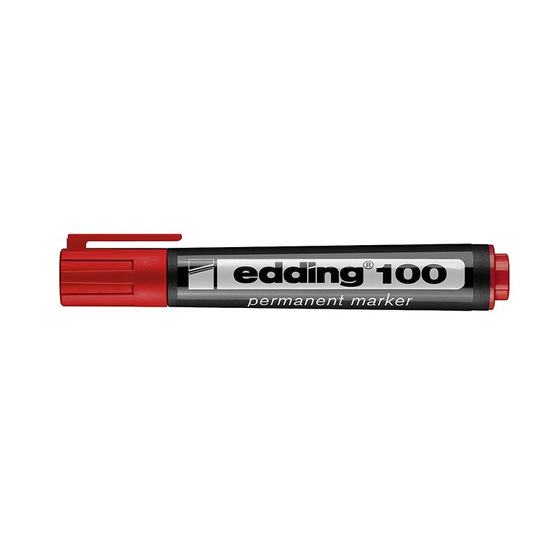  MARCADOR PERMANENTE EDDING PUNTA REDONDA  E-100 X10 ROJO
