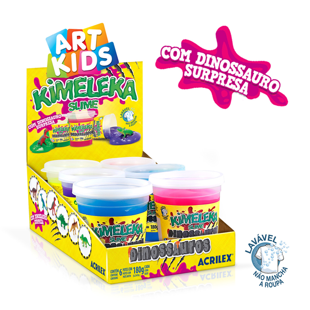  MASA MODELAR SLIME KIMELEKA ACRILEX DINO  FOSIL 180GR X6