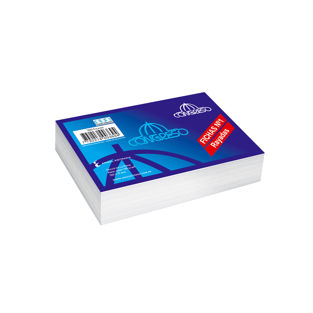  FICHA CONGRESO N1 100 HOJAS RAYADO  EMBOLSADO