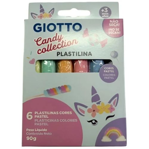  PLASTILINA GIOTTO 6 COLORES CANDY  COLLECTION