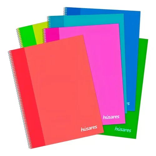  CUADERNO HUSARES 16X21 TRENDY TAPA  FLEXIBLE ESPIRALADO 80H RAYADO