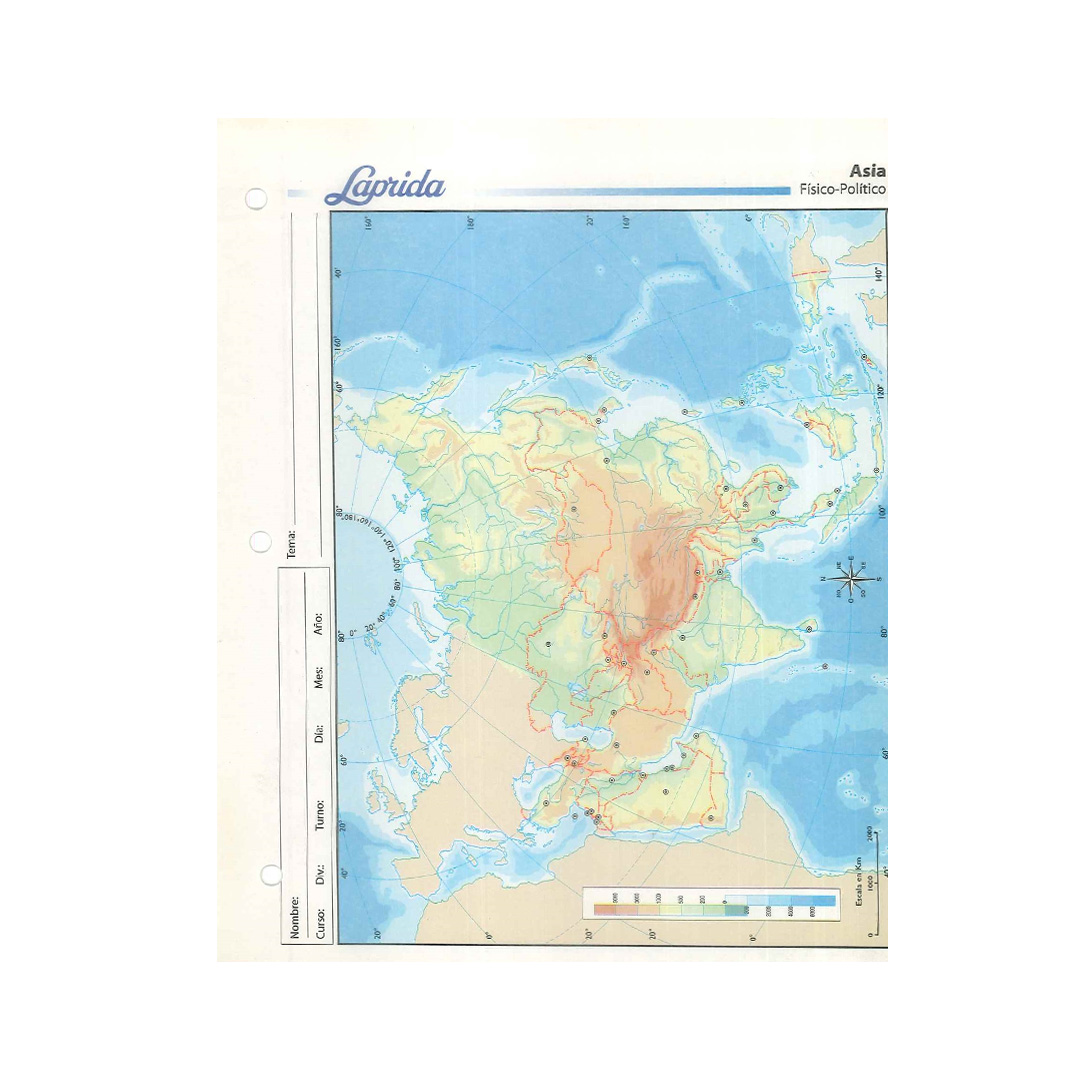  MAPAS N3 LAPRIDA X 40H ASIA  FISICO/POLITICO