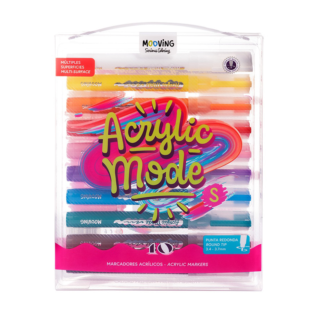  MARCADOR ACRILICO MOOVING ACRYLIC MODE;
X10