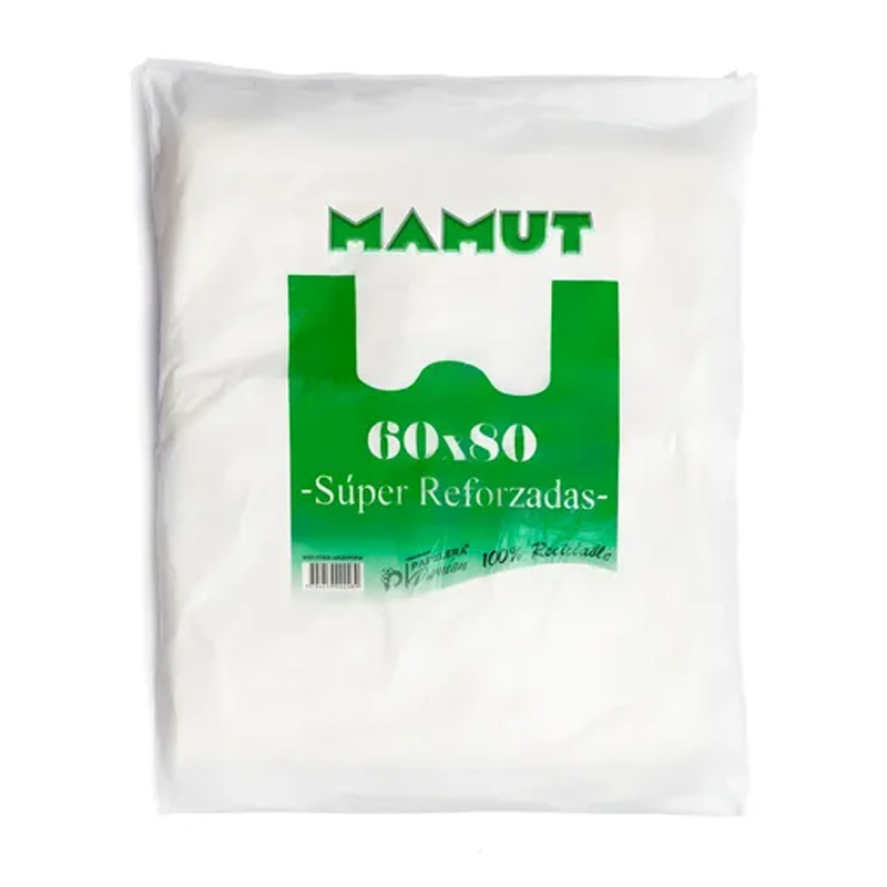  BOLSA CAMISETA POLYFILM 60X80 REFORZADA MAMUT BOLSON X10 PACK