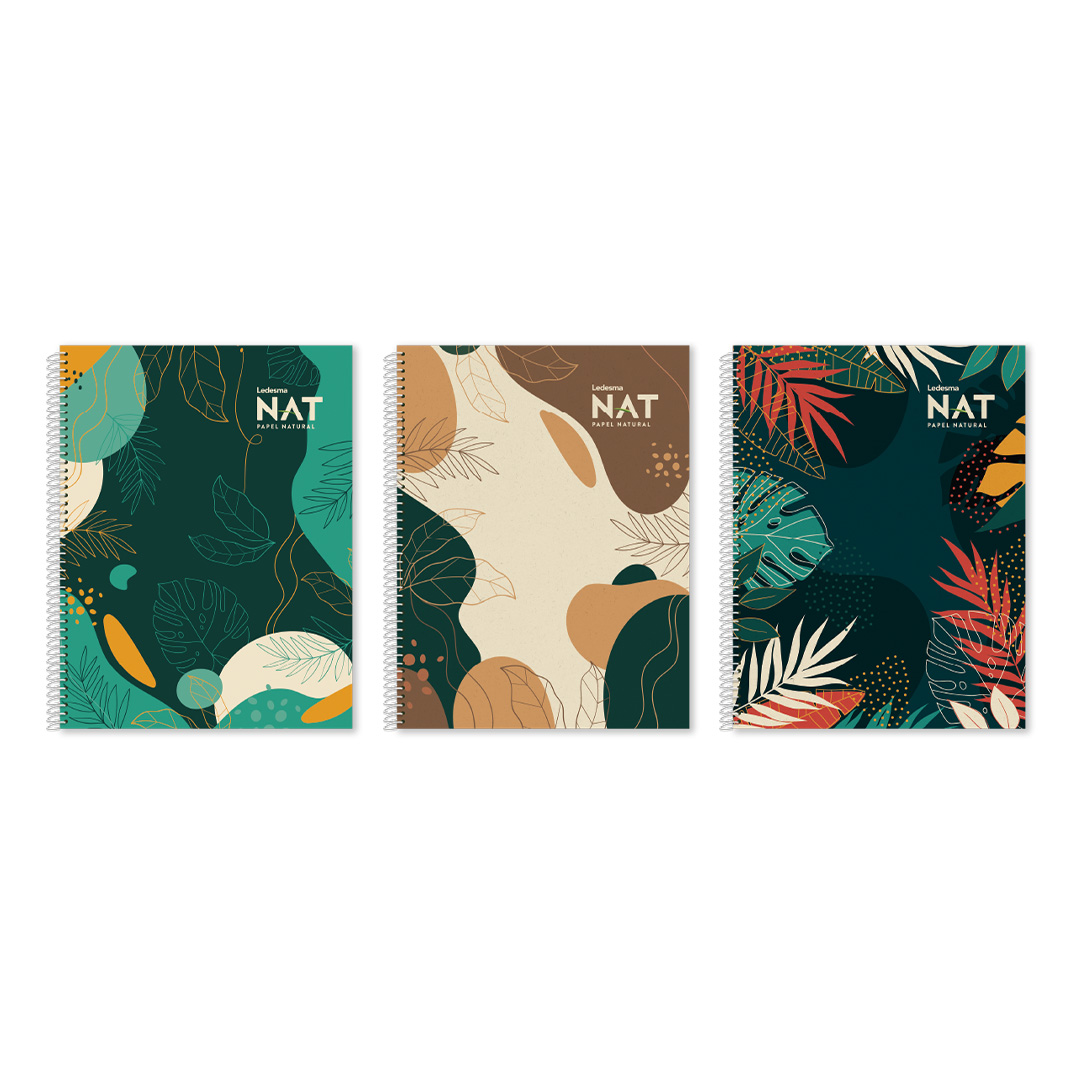  CUADERNO NAT 21X27 TAPA SEMIRIGIDA  ESPIRAL 80 HOJAS RAYADO