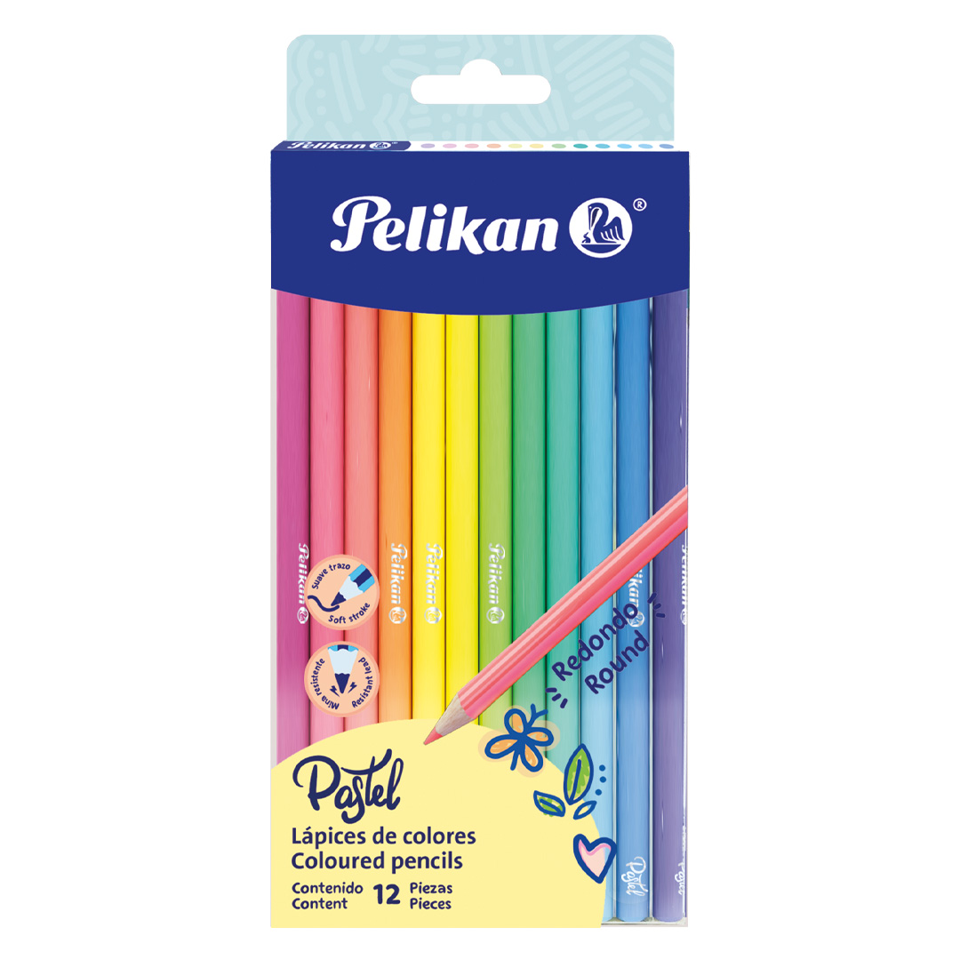  LAPIZ COLOR PELIKAN PASTEL LARGO X12