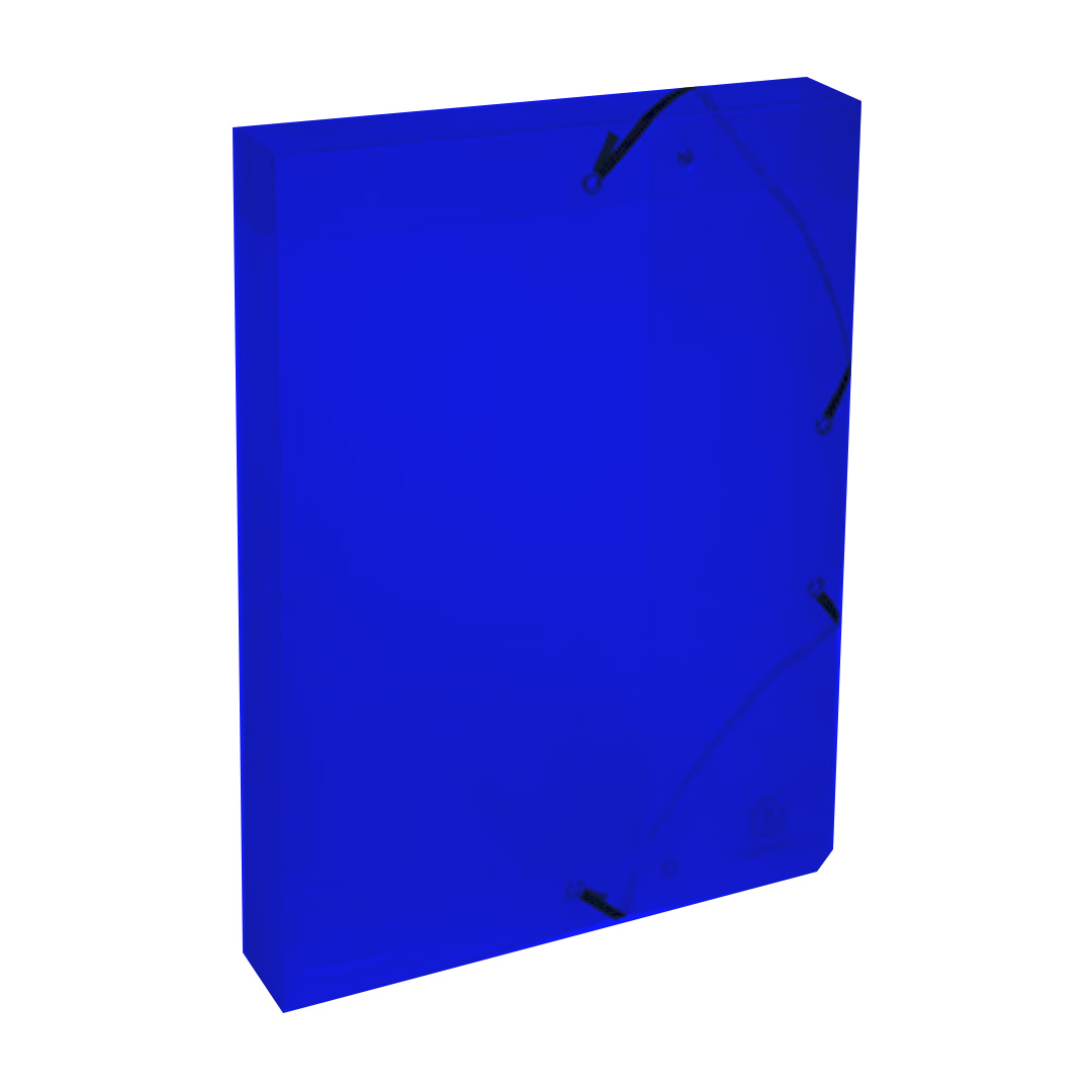 CAJA CON ELASTICO OFICIO PAGODA  POLIPROPILENO LOMO 4 AZUL