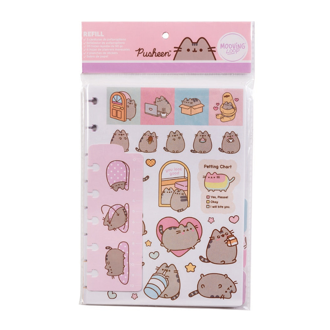  REPUESTO CUADERNO MOOVING LOOP A5  PUSHEEN RAYADO X 30 HOJAS
