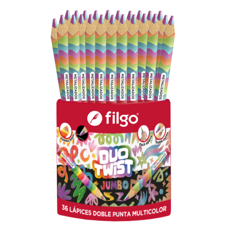  LAPIZ COLOR FILGO JUMBO DUO TWIST TUBO;
X36 BICOLOR