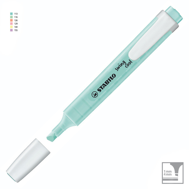  RESALTADOR FINO STABILO SWING COOL X10;
PASTEL TURQUESA