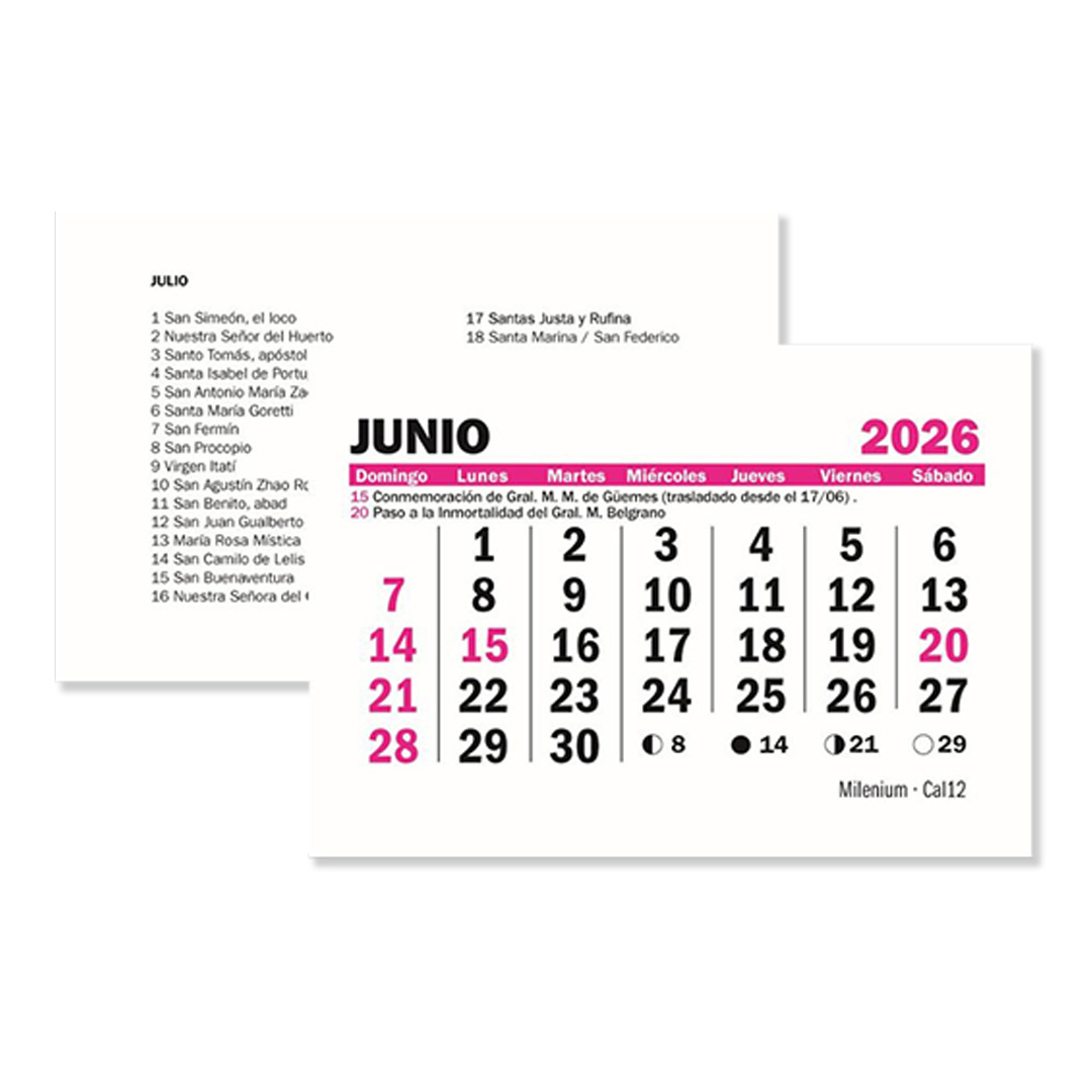  CALENDARIO MENSUAL CRISWAL CAL12 10X15;
X25