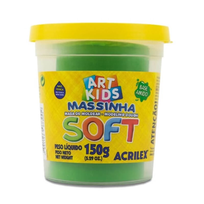  MASA MODELAR SOFT ACRILEX POTE 150G  VERDE X6