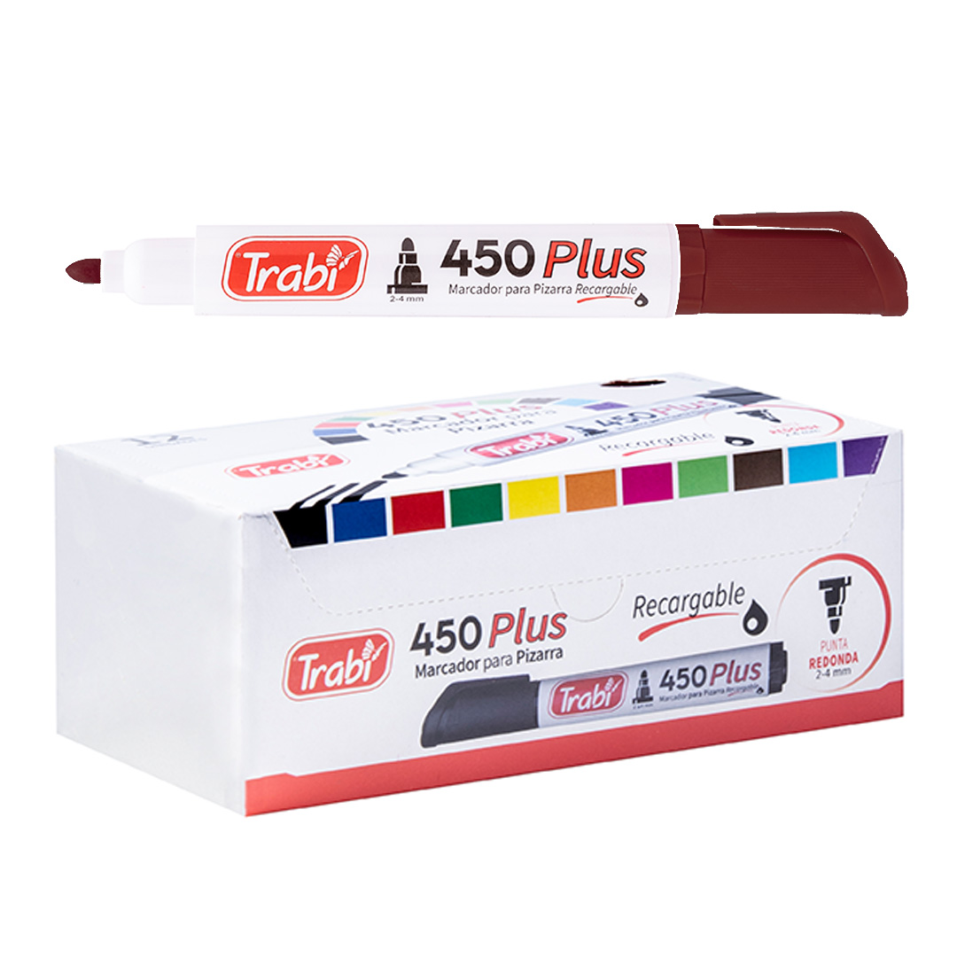  MARCADOR PIZARRA TRABI 450 PLUS X12  MARRON
