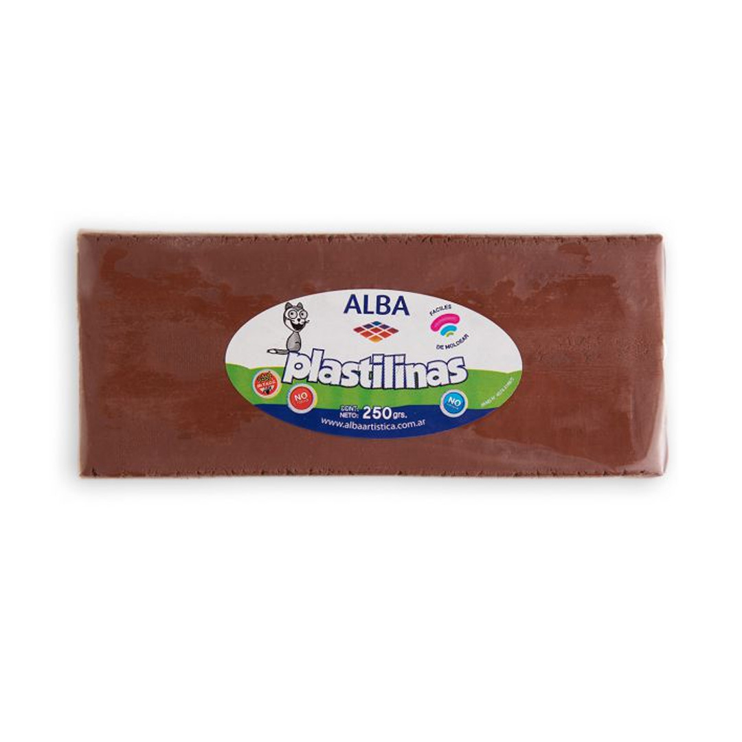  PLASTILINA ALBA BARRA X250GR MARRON