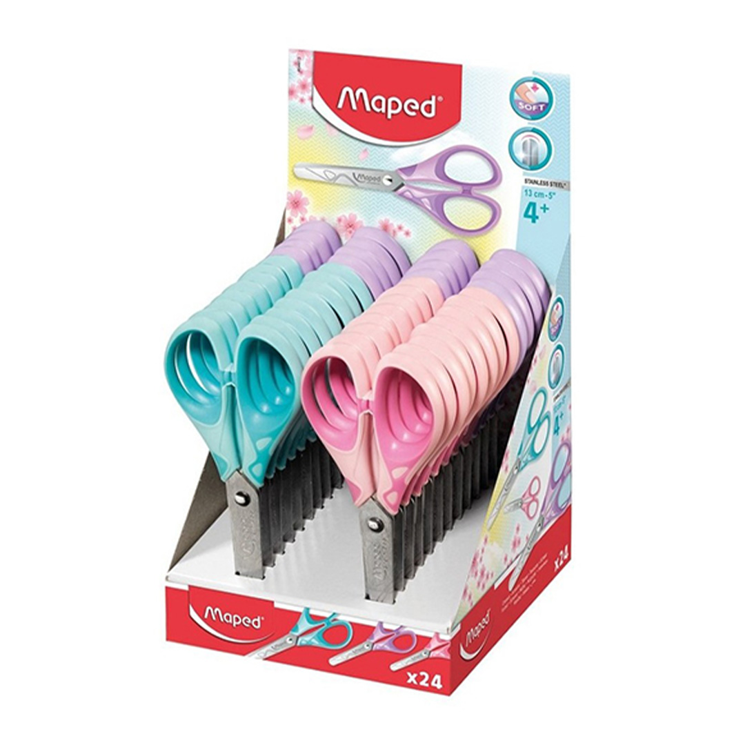  TIJERA MAPED 13CM ESSENTIALS SOFT PASTEL  DISPLAY X24