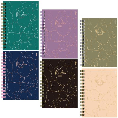  AGENDA ONIX 16X22 N8 ESPIRAL SEMANA A LA  VISTA ECO CRACKLE