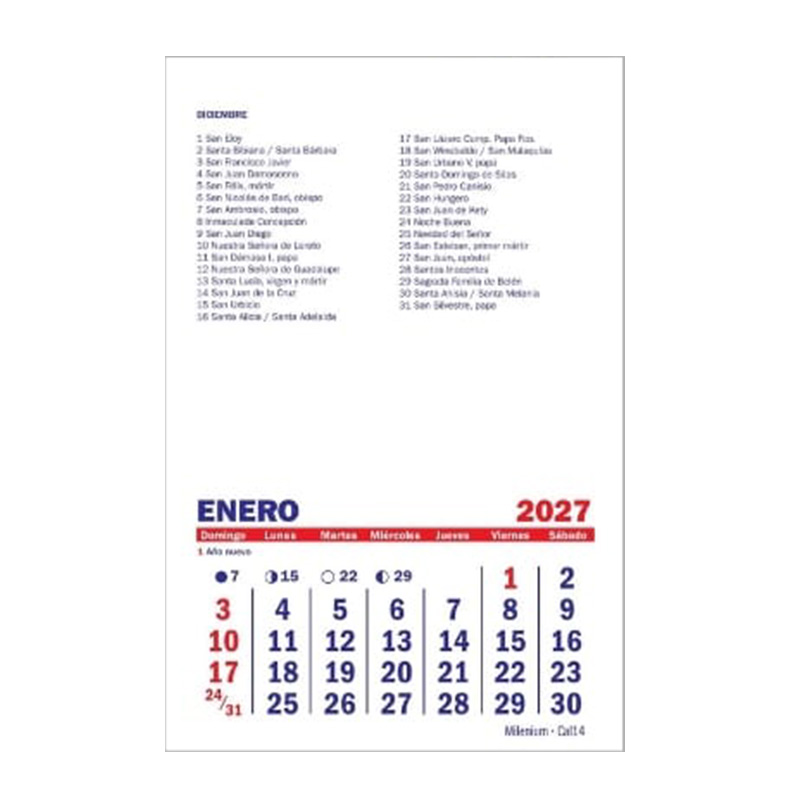  CALENDARIO MENSUAL CRISWAL CAL14 7.5X10 X25