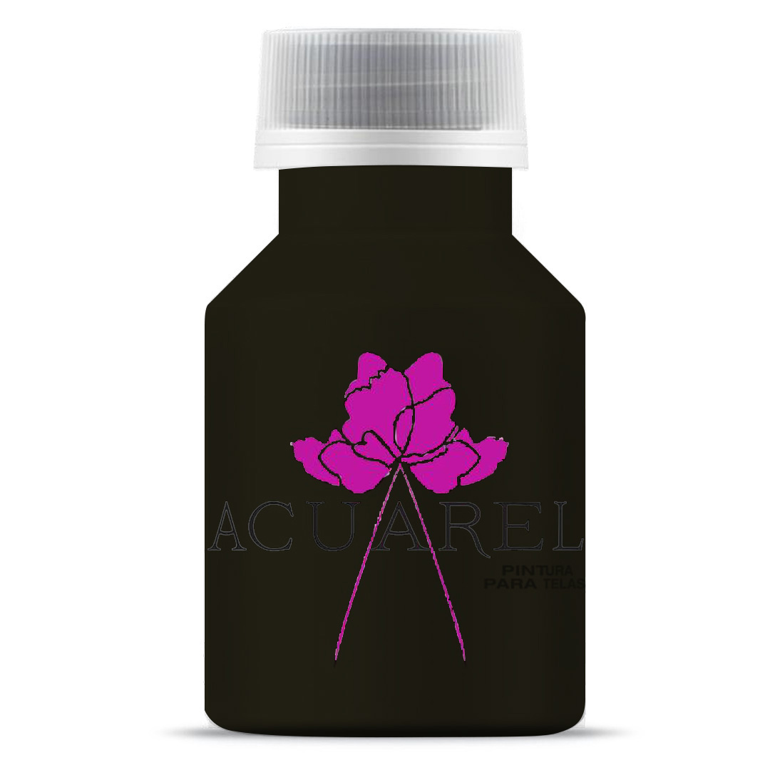  PINTURA PARA TELA ACUAREL 50CC NEGRA  PACK X6