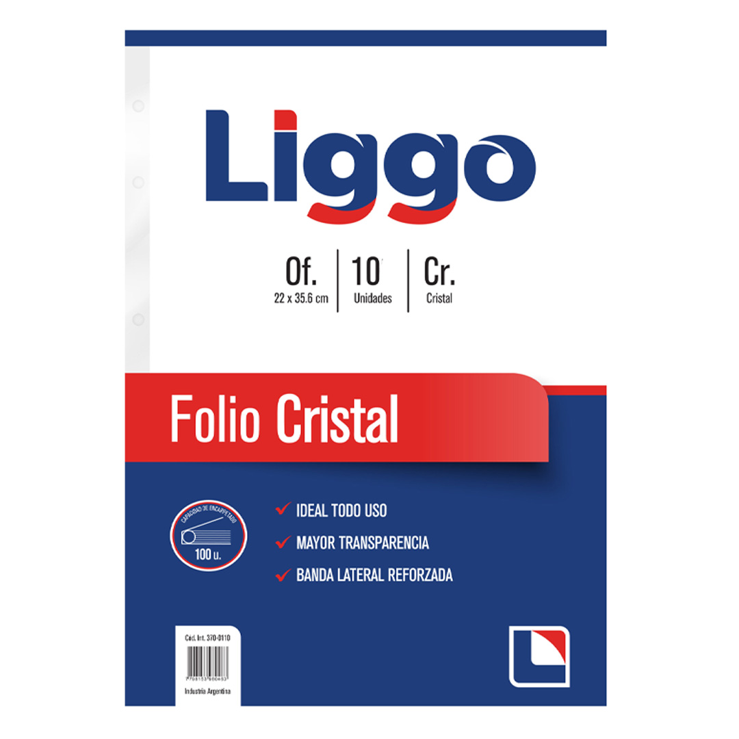  P/CFOLIO OFICIO 40 MICRONES LIGGO;
CRISTAL