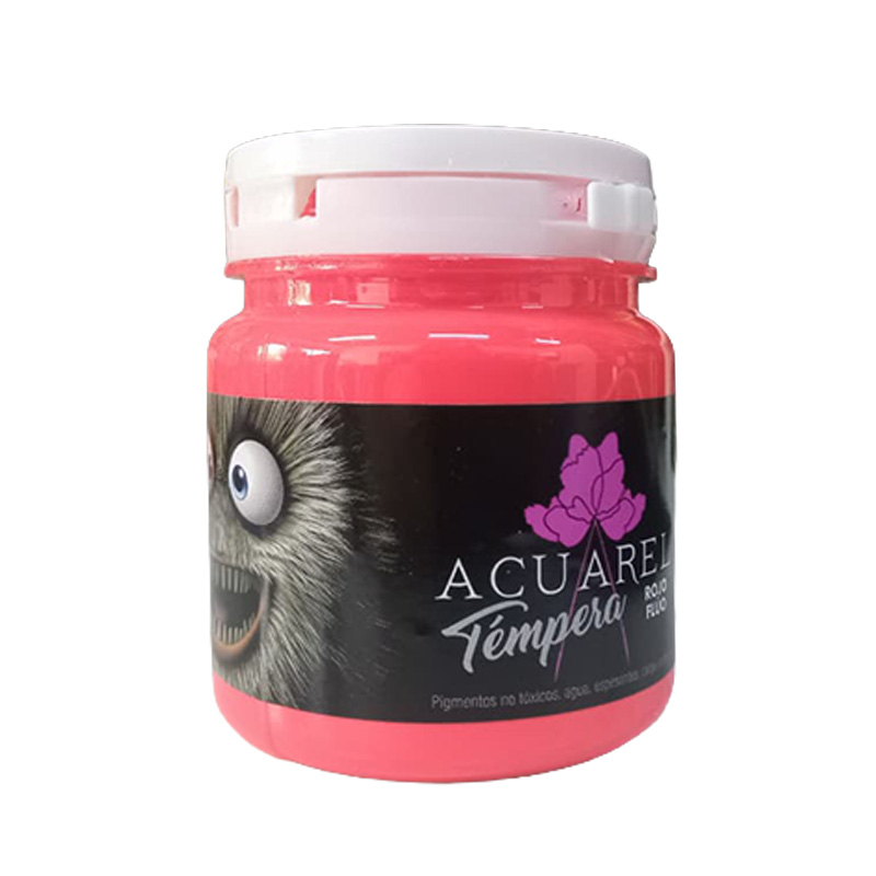  TEMPERA ACUAREL POTE 250GR FLUO ROJO