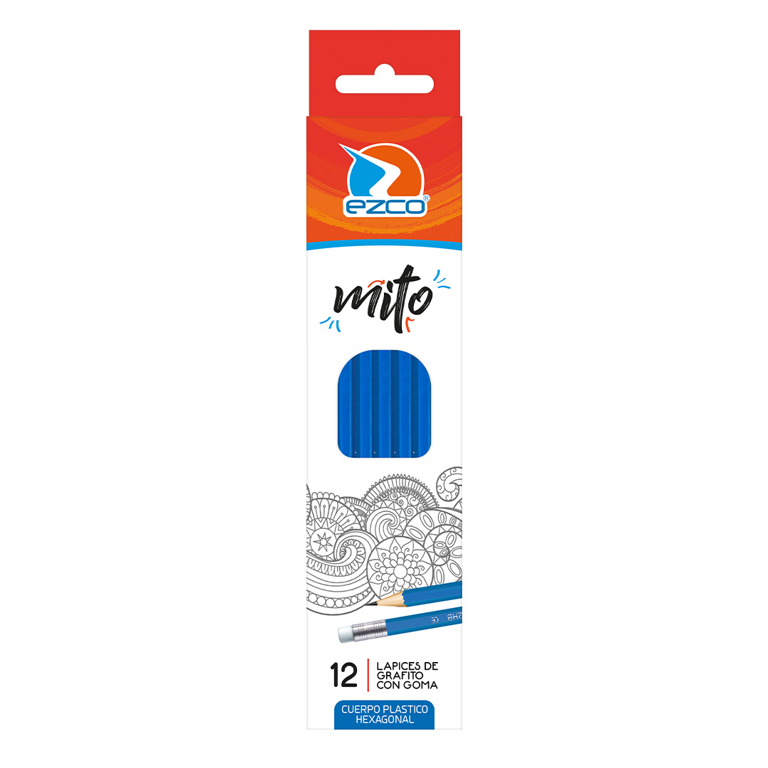  LAPIZ GRAFITO EZCO CON GOMA MITO X 12