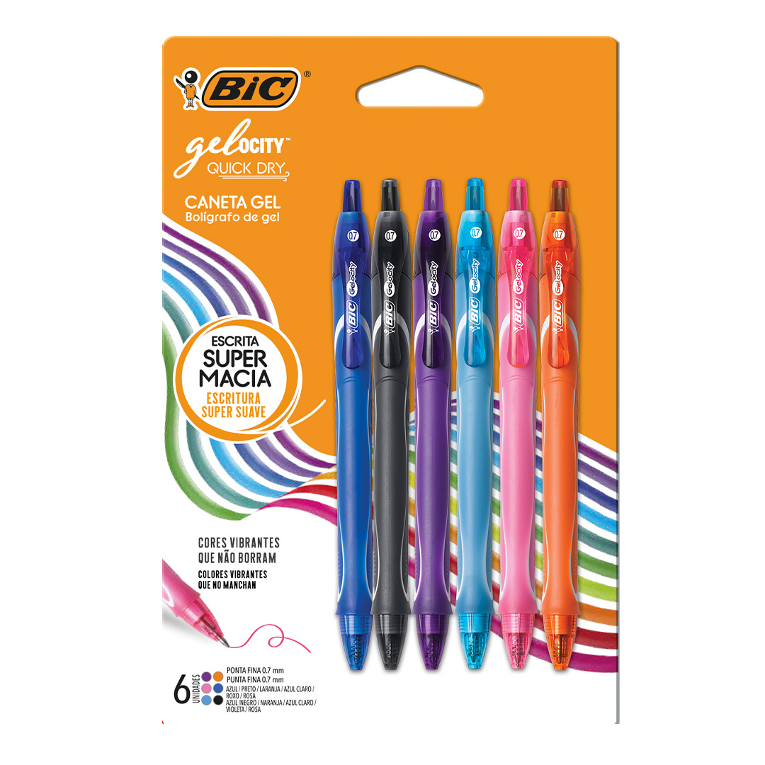  BOLIGRAFO RETRACTIL BIC GELOCITY QUICK;
DRY BLISTER X6 COLORES FASHION