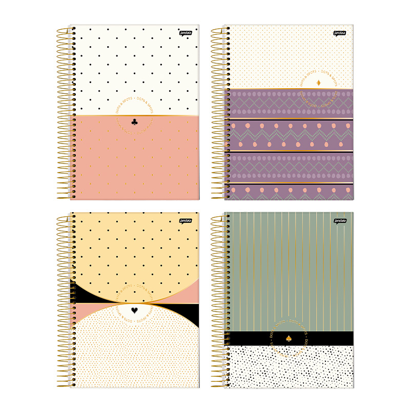  CUADERNO JANDAIA UNIVERSITARIO 21X27  TAPA DURA ESPIRAL 80H DOTS RAYADO SURT