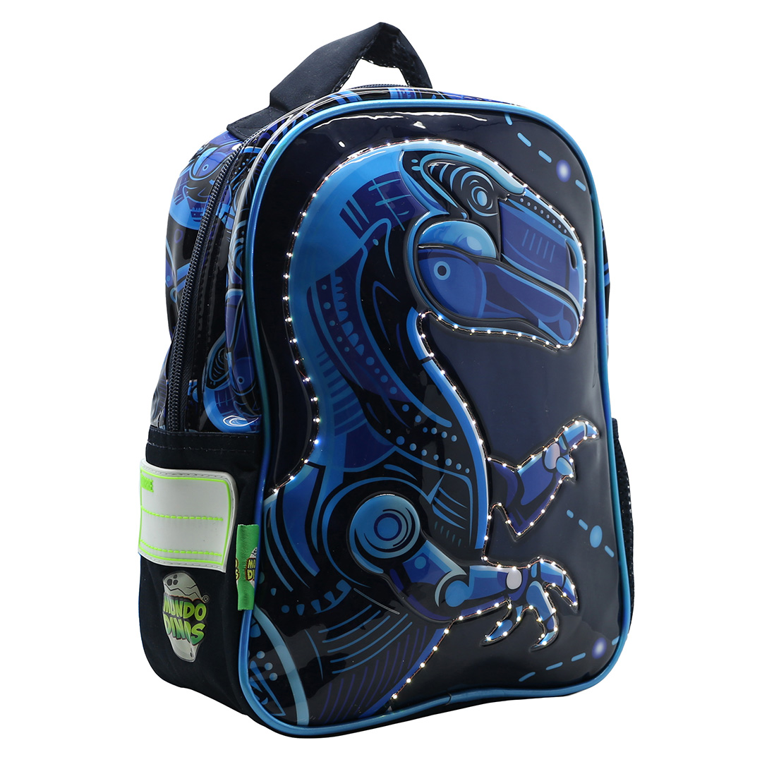  MOCHILA CRESKO 12 MUNDO DINOS CON LUCES ROBOTICO